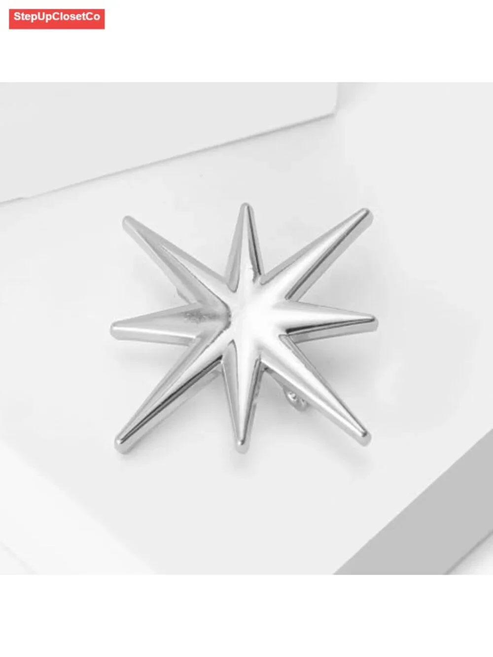 Star Brooch Pin Alloy Steel Lapel Brooch Coat Hat Bag Scarf Accessory Gift
